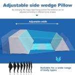 Positioning Wedge Pillow Side Sleeping Belt Connection, Limit Width Adjustable Bed Wedges Body Positioners for Back Pain Relief, Back Positioning Wedge for After Surgery, Anti Snoring, Back Support