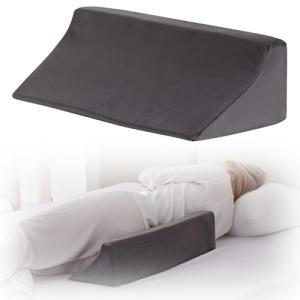 Bedluxe Wedge Pillow for Side Sleeping, Comfort Foam Back Pillow for Side Sleeper, Bed Wedges & Body Positioners for After Surgery, Pregnancy Support, Back Pain, Preventing Bedsores, Short Plush
