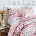 Whale Flotilla Pink Boho Floral Quilt Set