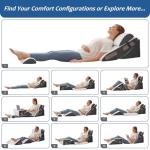 Ahpmeoa 6PCS Wedge Pillow Set for After Surgery, Bed Wedge Pillow Post Surgery, Bed Pillows for Sitting Up, Sleeping, Acid Relux, Memory Foam Back Pillow, Beds Wedges & Body Positioners, White/Grey