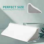 Bedluxe Wedge Pillow for Side Sleeping, Comfort Foam Back Pillow for Side Sleeper, Bed Wedges & Body Positioners for After Surgery, Pregnancy Support, Back Pain, Preventing Bedsores, White/Grey