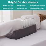 Bedluxe Wedge Pillow for Side Sleeping, Comfort Foam Back Pillow for Side Sleeper, Bed Wedges & Body Positioners for After Surgery, Pregnancy Support, Back Pain, Preventing Bedsores, Short Plush