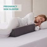 Bedluxe Wedge Pillow for Side Sleeping, Comfort Foam Back Pillow for Side Sleeper, Bed Wedges & Body Positioners for After Surgery, Pregnancy Support, Back Pain, Preventing Bedsores, Short Plush
