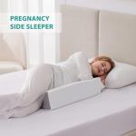Bedluxe Wedge Pillow for Side Sleeping, Comfort Foam Back Pillow for Side Sleeper, Bed Wedges & Body Positioners for After Surgery, Pregnancy Support, Back Pain, Preventing Bedsores, White/Grey