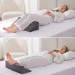 Bedluxe Wedge Pillow for Side Sleeping, Comfort Foam Back Pillow for Side Sleeper, Bed Wedges & Body Positioners for After Surgery, Pregnancy Support, Back Pain, Preventing Bedsores, Short Plush