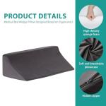 Bedluxe Wedge Pillow for Side Sleeping, Comfort Foam Back Pillow for Side Sleeper, Bed Wedges & Body Positioners for After Surgery, Pregnancy Support, Back Pain, Preventing Bedsores, Short Plush