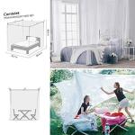 Comtelek Bed Canopy, Canopy Bed Curtains Bed Drapes for Full Queen King Size Bed Mosquito Net Bed Canopy Curtains for Patio Indoor Outdoor Room Decor Screen Netting Canopy Curtains White