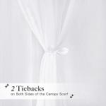 NICETOWN Decorative White Bed Canopies & Drapes for Kids Room - Voile Sheer Toddler Bed Canopy Curtain Scarf Valance DIY for Bedroom/Party (1 Panel, W114 x L180)