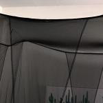 Mengersi Bed Canopy,Canopy Bed Curtains Bed Drapes for Full Queen King Size Bed,Mosquito Net Bed Curtains for Patio Indoor Outdoor Net,Black Bed Canopy Curtains for Gothic,Halloween Decoration