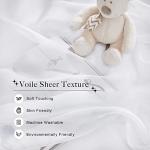 NICETOWN Decorative White Bed Canopies & Drapes for Kids Room - Voile Sheer Toddler Bed Canopy Curtain Scarf Valance DIY for Bedroom/Party (1 Panel, W114 x L180)