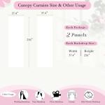 Akiky Canopy Bed Curtains with Light Princess Bed Canopy Scarf for Full/Queen Metal Bed Frame,Wood Frame Bed-2 Panel Sheer Curtain(Full/Queen,White)