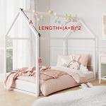 NICETOWN Decorative White Bed Canopies & Drapes for Kids Room - Voile Sheer Toddler Bed Canopy Curtain Scarf Valance DIY for Bedroom/Party (1 Panel, W114 x L180)