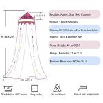 Nattey Bed Canopy with Lights for Girls,Gold Star Princess Crib Canopy Curtains,Extra Large Dome Mosquito Net Reading Nook Canopy for Kids Boys Twin Full Queen Size Bed,Fire Retardant Fabric