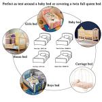 Nattey Bed Canopy with Lights for Girls,Gold Star Princess Crib Canopy Curtains,Extra Large Dome Mosquito Net Reading Nook Canopy for Kids Boys Twin Full Queen Size Bed,Fire Retardant Fabric