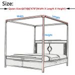 SCMTYWCQ Elegant Lace Princess 4 Corner Post Mosquito Net Romantic for Girls Women Bed Curtain Canopy for Adults Wedding Bedroom Kids Rooms Decoration (Beige-White-1, Queen)