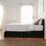 Amazon Basics Lightweight Pleated Bed Skirt, Machine Washable, Wrinkle and Fade Resistant, Queen, Black