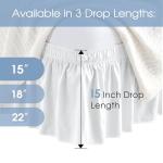 FreshCulture Queen Bed Skirt, Elastic Wrap Around Bed Skirt Queen Size, Bed Skirts for Adjustable Bed, Easy Fit with 15-Inch Tailored Drop, Hotel Quality Dust Ruffle for Queen Bed (White)