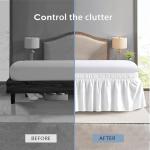 FreshCulture Queen Bed Skirt, Elastic Wrap Around Bed Skirt Queen Size, Bed Skirts for Adjustable Bed, Easy Fit with 15-Inch Tailored Drop, Hotel Quality Dust Ruffle for Queen Bed (White)