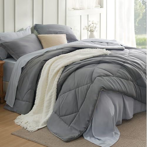 Bedsure 7-Piece Reversible Queen Bedding Set