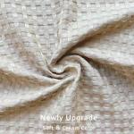 MIYE Pleated Waffle Weave Bed Skirt, Tailored Dust Ruffle 14 Inch Drop Easy Fit, Machine Washable,No Split Corners (Beige, Queen - 14" Drop)