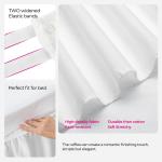 RIMELA White Bed Skirt Queen Size 15 Inch Drop, Elastic Bed Skirting for Adjustable Bed Base & Frame, Bedding Dust Ruffle Easy to Install, Wrap Around Bedskirt, Room Decoration