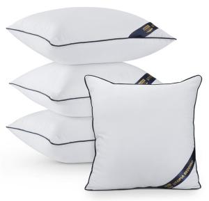 Utopia Bedding Throw Pillow Inserts (Pack of 4, White), 18 x 18 Inches Decorative Indoor Pillows for Sofa, Bed, Couch, Cushion Sham Stuffer