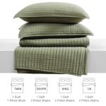 WRENSONGE Olive Green Queen Quilt Set with Shams