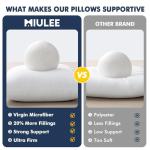 MIULEE Throw Pillows Inserts, Pack of 2 18x18 Inch 100% Virgin Fiber Filling Bed Couch Pillows