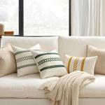 MIULEE Set of 2 Sage Green Boho Decorative Pillow Covers 18x18 Inch Farmhouse Rustic Couch Throw Pillows Modern Summer Cotton Cushion Covers Retro Cute Macrame Woven Spring Decor for Bed Sofa Chair