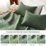 Olive Green Queen Quilt Set with Pillow Shams