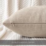 MIULEE Pack of 2 Beige Decorative Pillow Covers 18x18 Inch Soft Chenille Couch Throw Pillows Farmhouse Cushion Covers for Home Decor Sofa Bedroom Living Room
