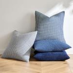 MIULEE Blue Decorative Pillow Covers 18x18 Inch Set of 4 Boho Western Farmhouse Home Decor Couch Throw Pillows Summer Coastal Corduroy Pillowcases Industrial for Sofa Living Room Bed