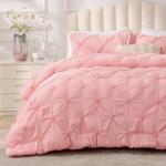 Pink Boho Queen Comforter Set with Pillowcases