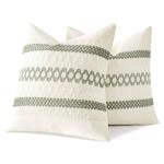 MIULEE Set of 2 Sage Green Boho Decorative Pillow Covers 18x18 Inch Farmhouse Rustic Couch Throw Pillows Modern Summer Cotton Cushion Covers Retro Cute Macrame Woven Spring Decor for Bed Sofa Chair