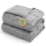 Kivik Breathable Weighted Blanket for Adults, 15 lbs Ultra Soft Minky Dot Heavy Blankets, Reversible Cooling and Warm Blanket for All Seasons, Machine Washable, 60"x80" Queen Size, Grey
