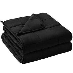yescool Weighted Blanket for Adults (20 lbs, 60" x 80", Black) Cooling Heavy Blanket for Sleeping Perfect for 190-210 lbs, Queen Size Breathable Blanket with Premium Glass Bead, Machine Washable