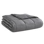 L'AGRATY Weighted Blanket for Adults- Dark Grey, 48"x72", 15lbs, Twin Full Size Heavy Throw Blanket, Cooling, Breathable, Microfiber with Glass Beads, Big, Washable, All-Season