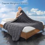 Topcee Weighted Blanket (20lbs 60"x80" Queen Size) Cooling Breathable Heavy Blanket Microfiber Material with Glass Beads Big Blanket for Adult All-Season Summer Fall Winter Soft Thick Comfort