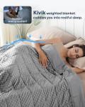 Kivik Breathable Weighted Blanket for Adults, 15 lbs Ultra Soft Minky Dot Heavy Blankets, Reversible Cooling and Warm Blanket for All Seasons, Machine Washable, 60"x80" Queen Size, Grey