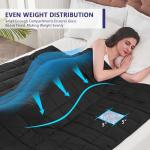 yescool Weighted Blanket for Adults (20 lbs, 60" x 80", Black) Cooling Heavy Blanket for Sleeping Perfect for 190-210 lbs, Queen Size Breathable Blanket with Premium Glass Bead, Machine Washable