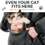 Krifey Wearable Blanket Hoodie, Oversized Sherpa Fleece Sweatshirt with Giant Pocket, Birthday Gifts for Women, Mom, Sister, Dark Gray