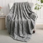 Mr. Sandman Weighted Blanket for Adults Queen Size 15 lbs, Soft Cooling Heavy Minky Blanket for Sleep, Washable Throw Blanket with Glass Beads, 60 x 80 Inches, Grey
