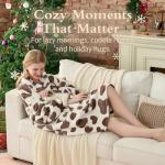 Krifey Wearable Blanket Hoodie, Oversized Sherpa Fleece Sweatshirt with Giant Pocket, Birthday Gifts for Women, Mom, Sister