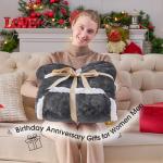 JOYWOO Wearable Blanket Hoodie, Birthday Gifts for Women Men Mom, Oversized Hooded Blanket for Adult, Cozy Fuzzy Sherpa Sweatshirt Blanket with Giant Pocket,Grey