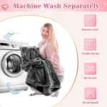 Waitu Wearable Blanket Sweatshirt Gifts for Women and Men, Warm and Cozy Giant Blanket Hoodie, Thick Flannel Blanket with Sleeves and Giant Pocket - Dark Gray