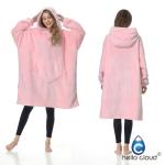 C hello cloud Oversized Hoodie Blanket, Wearable Blanket sweatshirt, Ultra Soft Sherpa Fleece Comfy Snuggle Hoodie, Gaint Fluffy Jumper Reversible, One Size Fits All Women Adults Men (Pink)