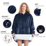 AmyHomie Wearable Blanket Hoodie for Adults & Teens,Oversized Sherpa Hooded Blanket,Warm Cozy Blanket Sweatshirt as Christmas Birthday Gifts for Women Men