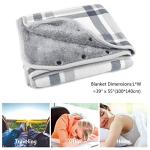 forestfish Fleece Wearable Blanket, Plaid Lap Blanket Comfy Poncho Throw with Buttons for Bed Sofa Office, Grey-White