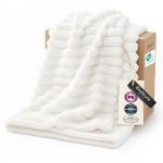 Bedsure GentleSoft White Throw Blanket for Couch - Soft Cozy Fleece Throw Blankets for Women Girls, Mothers Graduation Birthday Gifts for Women Her Mom, Room Home Spring Decor, Off White, 50x60 Inches