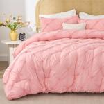 Pink Boho Queen Comforter Set with Pillowcases